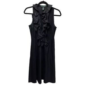 Lauren Ralph Lauren 4 Black LBD Dress Ruffled Y2K Romantic Cocktail Fairy Whimsy